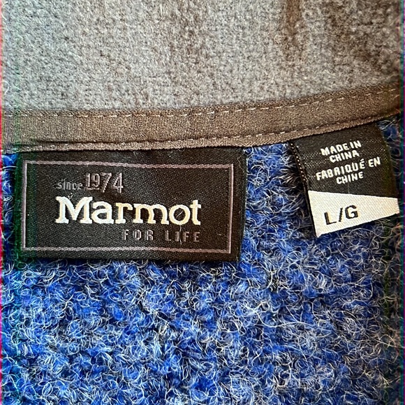 Marmot Men’s Wool Blend Knit Zip-Up Jacket  L - Picture 3 of 9